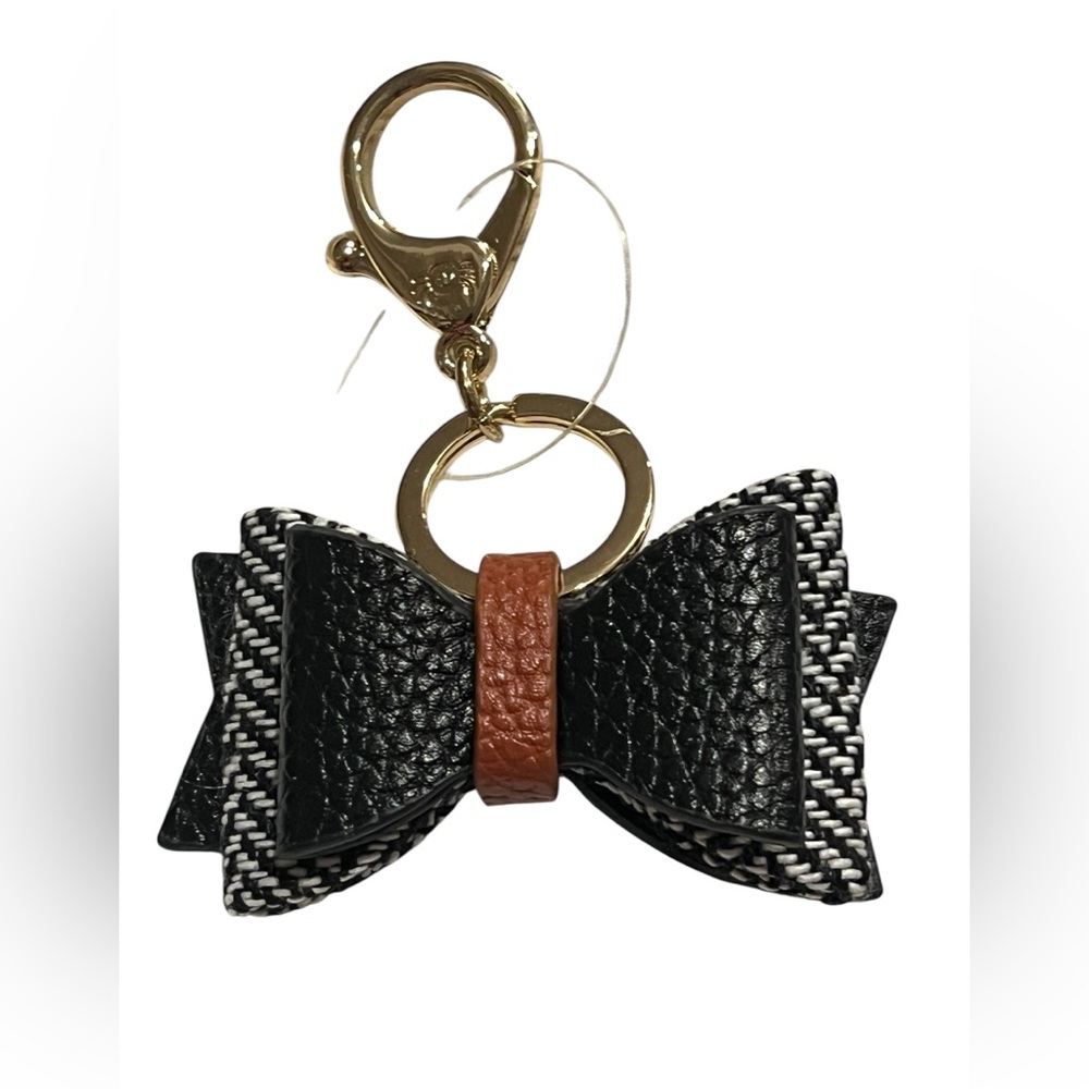 COPY - Black, brown Bow with Gold Keychain